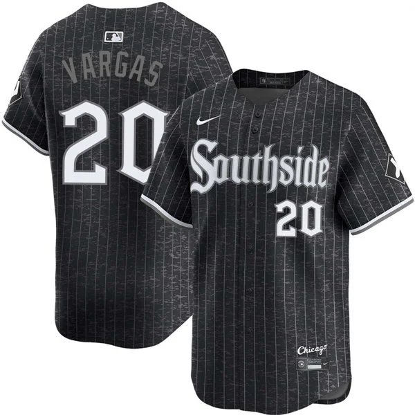 Chicago White Sox #20 Miguel Vargas Nike Black City Connect Limited Jersey