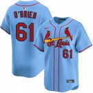 Mens St. Louis Cardinals #61 Riley O'Brien Nike Light Blue Alternate Limited Jersey
