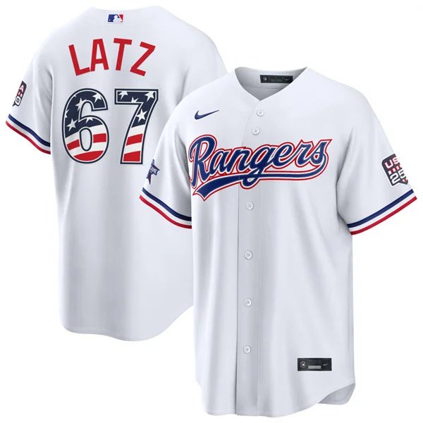 Texas Rangers #67 Jacob Latz Nike White 2026 All-Star Edition Stars & Stripes Stadium Jersey