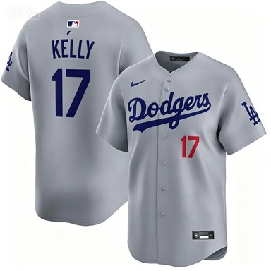 Mens Los Angeles Dodgers #17 Joe Kelly Gray Road Limited Player Jersey