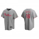 Mens PHI #16 Brandon Marsh Nike Grey Road Limited Jersey