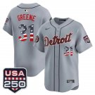 Detroit Tigers #31 Riley Greene Nike Gray USA 250 Fourth of July Road Stadium Jersey