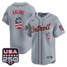 Detroit Tigers Retired Player #6 Al Kaline Nike Gray USA 250 Fourth of July Road Stadium Jersey