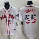 Men's Boston Red Sox #55 Ranger Suarez White 2026 USA 250 Fourth of July Jersey