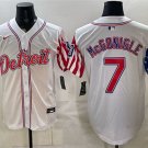 Men's Detroit Tigers #7 Kevin McGonigle 2026 White USA Flag Vapor Premier Limited Jersey