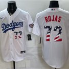 Men's Los Angeles Dodgers #72 Miguel Rojas White USA 250 Fourth of July Home Jersey