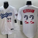 Men's Los Angeles Dodgers #22 Clayton Kershaw White USA 250 Fourth of July Home Jersey
