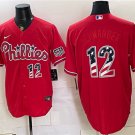 Men's Philadelphia Phillies #12 Kyle Schwarber Red USA 250 Fourth of July Jersey