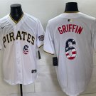 Men's Pittsburgh Pirates #6 Konnor Griffin White USA 250 Fourth of July Stitched Jersey
