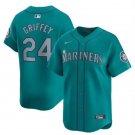 Men's Seattle Mariners #24 Ken Griffey Jr. Aqua Alternate Limited Stitched Jersey