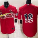 Men's St. Louis Cardinals #18 Jordan Walker Red USA 250 Fourth of July Stitched Baseball Jersey