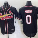 Men's St. Louis Cardinals #0 Masyn Winn 2026 Fashion Replica Black Out Stitched Jersey