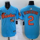 Baltimore Orioles #2 Gunnar Henderson Blue With Patch Vapor Premier Baseball Jersey