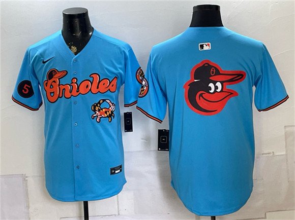 Men's Baltimore Orioles Team Big Logo Blue With Patch Vapor Premier Baseball Jersey