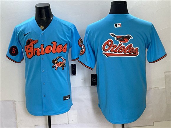 Baltimore Orioles Team Big Logo Blue With Patch Vapor Premier Baseball Jersey