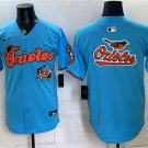 Baltimore Orioles Team Big Logo Blue With Patch Vapor Premier Baseball Jersey