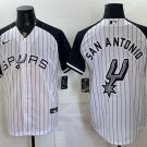 Mens San Antonio Spurs Team Big Logo White Stitched Baseball Jersey