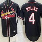 Men's St Louis Cardinals #4 Yadier Molina 2026 Black Fashion Cool Base Jersey