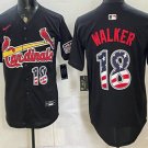 St Louis Cardinals #18 Jordan Walker Black USA 250 Fourth of July Stitched Jersey