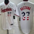 Cleveland Guardians #37 Travis Bazzana White USA 250 Fourth of July Home Stitched Jersey