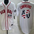 Men's Boston Red Sox #40 Willson Contreras White USA 250 Fourth of July Home Stitched Jersey
