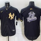 Men's New York Yankees Team Big Logo Black Gold With Patch Stitched Baseball Jersey