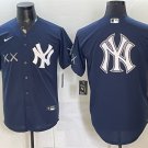 Men's New York Yankees x KAWS Team Big Logo Navy Stadium Stitched Baseball Jersey