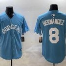 LAD Enrique Hernández Light Blue Throwback Jersey