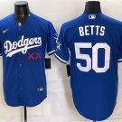 Men's LAD x KAWS #50 Mookie Betts Royal Vapor Premier Limited Jersey