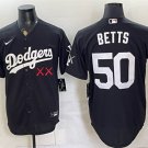Men's LAD x KAWS #50 Mookie Betts Black Vapor Premier Limited Jersey