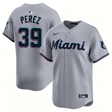 Marlins #39 Eury Perez Gray Road Limited Jersey