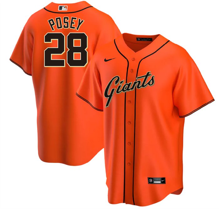 SFG #28 Buster Posey Orange Alternate Jersey