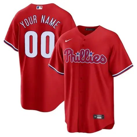 Any Size PHI Phillies #00 Custom Player Jersey Red