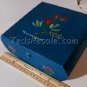Adorable Handpainted Blue Cigar Box with Flowers