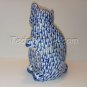 Gorgeous Blue & White Ceramic Kitty Statue