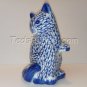 Gorgeous Blue & White Ceramic Kitty Statue