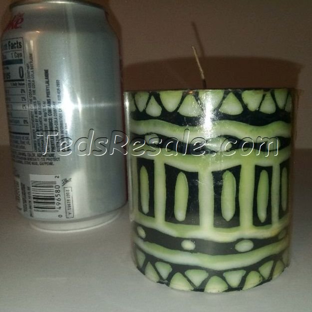 Small Green and Yellow Candle