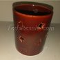 Brown Mug Style Votive Holder with Diamond Cutouts