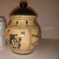 Asian Print on Ceramic Jar with Lid
