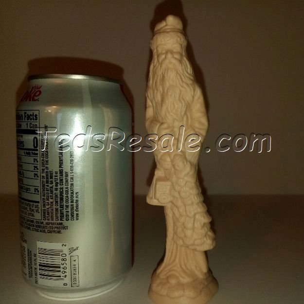 Tall Thin Santa with Present Bag, Unpainted Ceramic (pink)