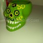 Green Skull with Hand Painted Face, Ceramic
