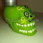 Green Skull with Hand Painted Face, Ceramic
