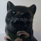 Black Kitty with Pink Bow, ceramic