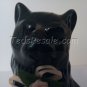 Black Kitty with Pink Bow, ceramic