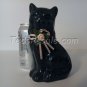 Black Kitty with Pink Bow, ceramic
