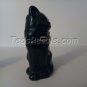 Black Kitty with Pink Bow, ceramic