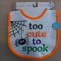 Too Cute to Spook baby bib, NEW