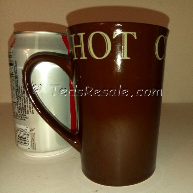 Mug, Hot Chocolate imprinted.  Dark Brown