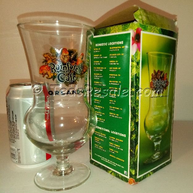 Rainforest Cafe - Orlando - Souvenir Drinking Glass with box.