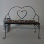 Bench, Mini Love Heart made with Wire and Wood